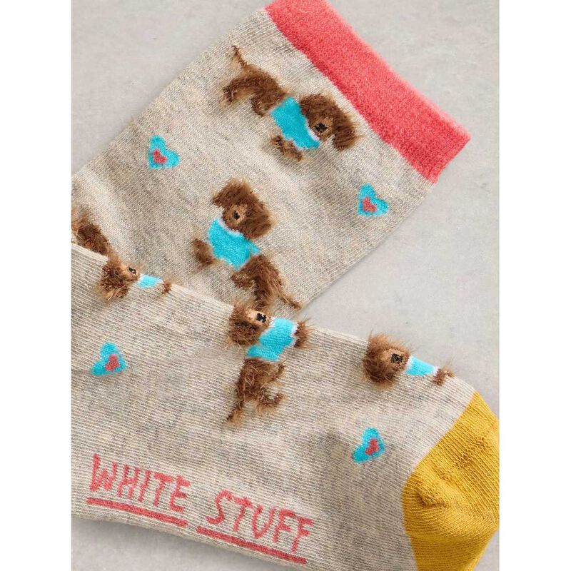 White Stuff Fluffy Sausage Ankle Sock image number 1